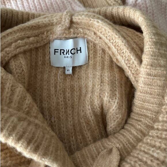 FRNCH Leanne Hooded Pullover Sweater in Camel/Pink Size XS - Picture 7 of 9
